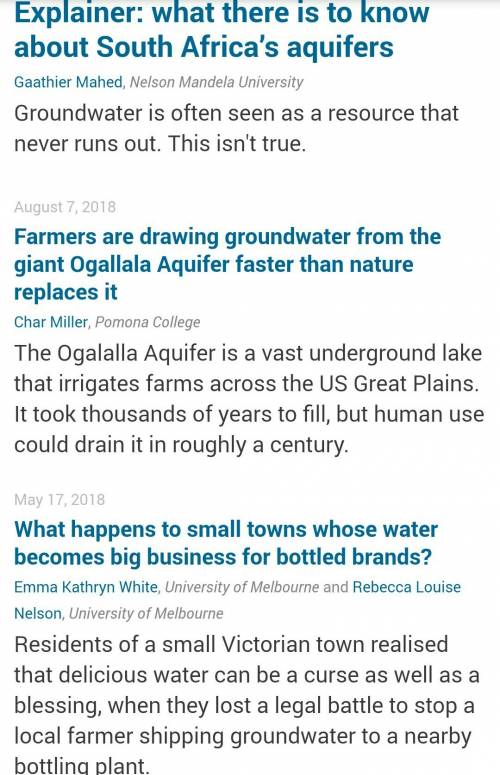 What is a current event related to groundwater?  (any event that i can research and explain) also, i