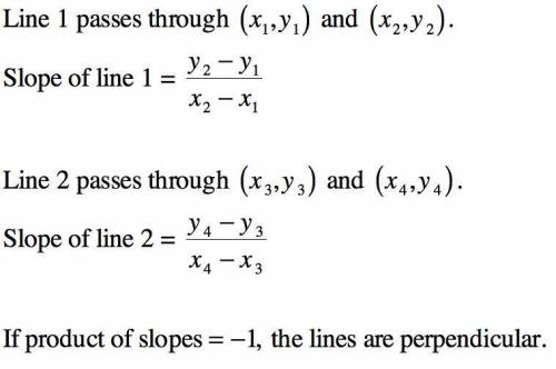 How do you do coordinates to prove that lines are perpendicular​
