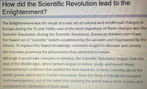 Brainliestttt !  how did the scientific revolution lead to the enlightenment?  - - -