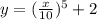 y=(\frac{x}{10})^{5} +2