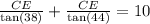 \frac{CE}{\text{tan}(38)}+\frac{CE}{\text{tan}(44)}=10