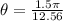 \theta=\frac{1.5\pi}{12.56}