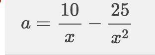 Find the a value so that the equation ax^2-10x + 25 = 0 has two equal, real roots.