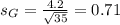s_G = \frac{4.2}{\sqrt{35}} = 0.71