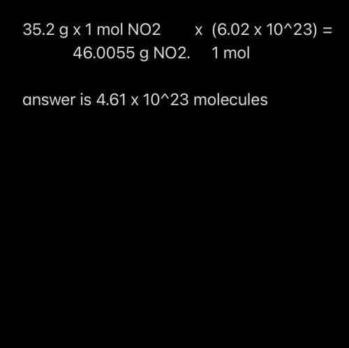 Find the number of molecules in 35.20 g of nitrogen dioxide