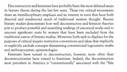 Explain how feminist criticism can be deconstructive​