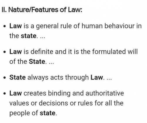 Introduce state of law with its characteristics.​