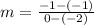 m=\frac{-1-(-1)}{0-(-2)}