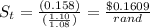 S_t=\frac{(0.158)}{(\frac{1.10}{1.08})}=\frac{\$0.1609}{rand}