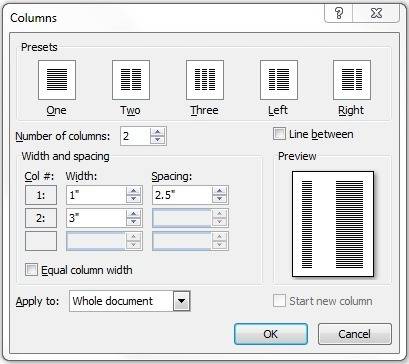Which of the following options would allow you to have varying columns widths within a section?  a. 