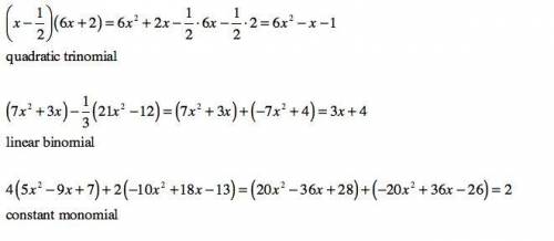Pls help

Simplify the given polynomials. Then, classify each polynomial by its degree and number of