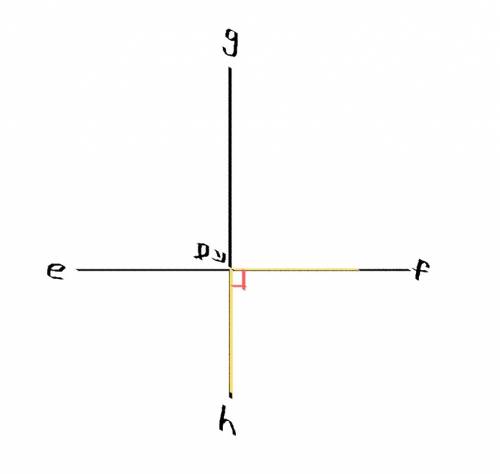 Given ef intersects gh at point d and ef is perpendicular to gh, what is the measure of hdf