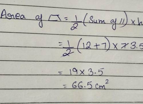 Someone pls help solve the area of this trapezium