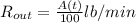 R_{out} = \frac{A(t)}{100} lb/min