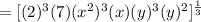 =[(2)^3(7)(x^2)^3(x)(y)^3(y)^2]^{\frac{1}{3}}