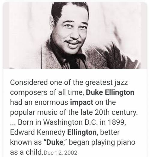 How did duke ellignton make a impact?