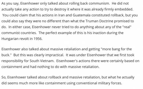 Compare and contrast the foreign policies of eisenhower of the cold war
