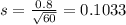 s = \frac{0.8}{\sqrt{60}} = 0.1033