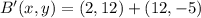 B'(x,y) = (2,12) + (12,-5)