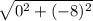 \sqrt{0^{2}+(-8)^{2}  }