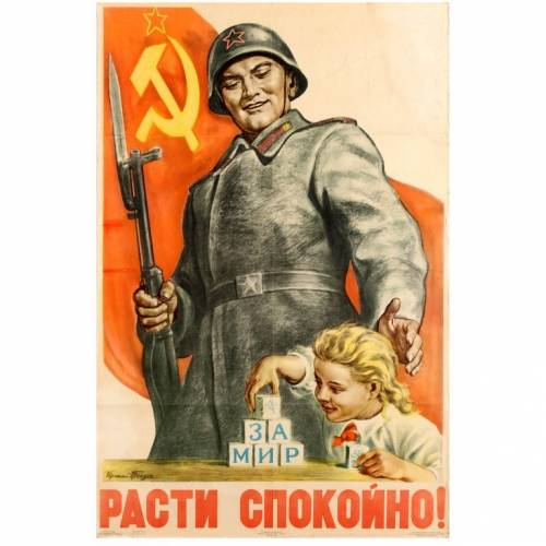Why do you think banners showing soviet slogans and figures were displayed