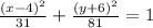 \frac{(x-4)^{2}}{31}+\frac{(y+6)^{2}}{81} = 1