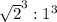 \sqrt{2} ^3:1^3