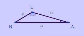 The triangle below has side measurements of 24 17 and 9. Match the side length of the triangle to th