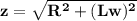 \mathbf{z = \sqrt{R^2+(Lw)^2}}
