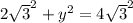{2 \sqrt{3} }^{2} +  {y}^{2} =  {4 \sqrt{3} }^{2}
