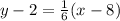 y-2=\frac{1}{6} (x-8)