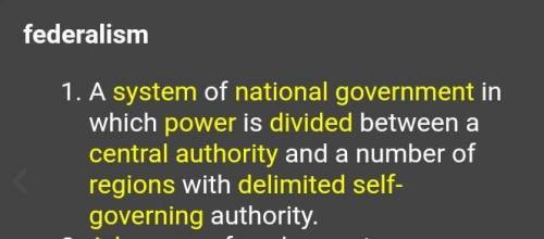 The sharing of power between national and state governments

Bill of Rights
the power of the states
