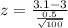 z = \frac{3.1 - 3}{\frac{0.5}{\sqrt{100}}}