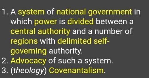What is federalism?

A system that makes the national government weak so that state governments can