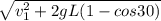 \sqrt{ v_1^2 +2gL(1-cos30 )}