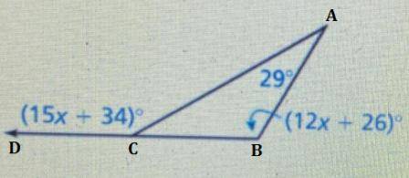 Find the measure of the exterior angle.