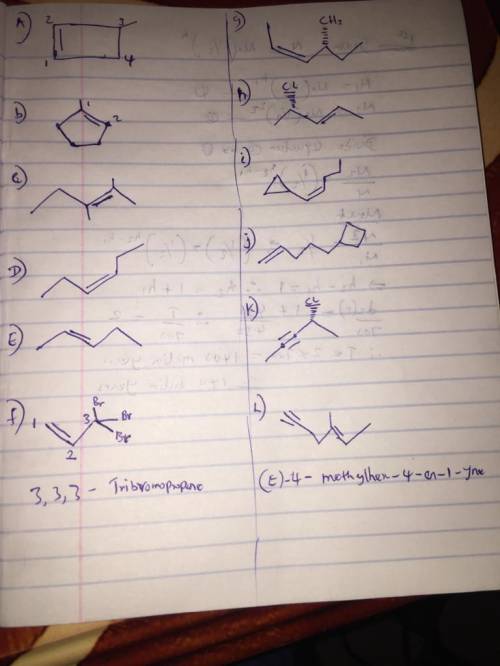 Write a structural formula for each of the following: (a) 3-Methylcyclobutene (b) 1-Methylcyclopente