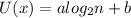 U(x) = a log_{2}  n + b