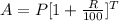 A=P[1+\frac{R}{100}]^T
