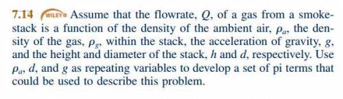 Assume that the flowrate. Q, of a gas from a smokestack is a function of the density of the ambient
