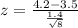 z = \frac{4.2 - 3.5}{\frac{1.4}{\sqrt{8}}}