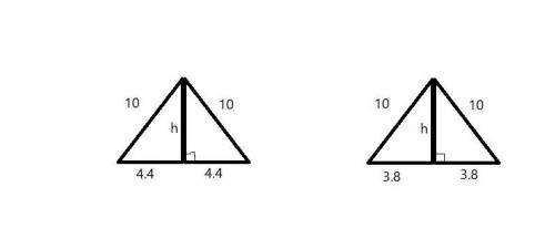 help please!! find the area of each triangle. round intermediate values to the nearest tenth. use th