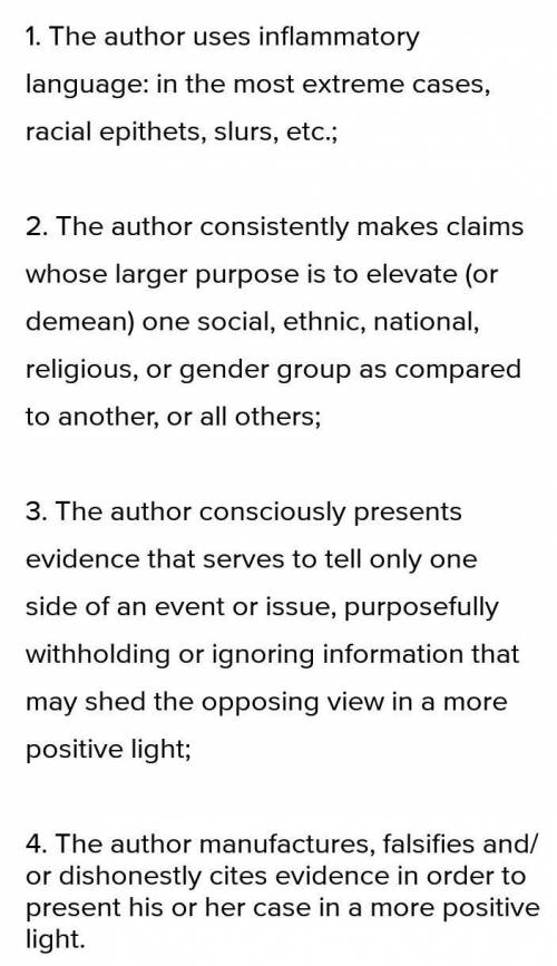 4.

What are the several ways to detect an author's possible bias and prejudice in critical reading?