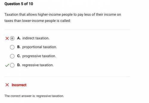 Taxation that allows higher income people to pay less of their income on

taxes than lower income pe