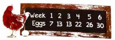 James raises chickens. He tracks the number of eggs his chicken lay at the end of each week. Is this