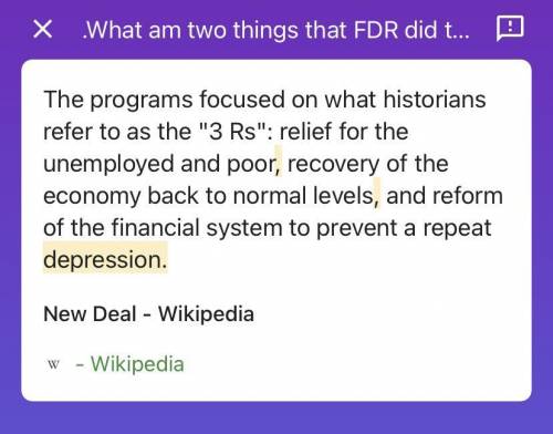 . 1. What am two things that FDR did to helpAmericans during the Great Depression?​