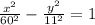 \frac{x^{2} }{60^{2} } - \frac{y^{2} }{11^{2} } = 1