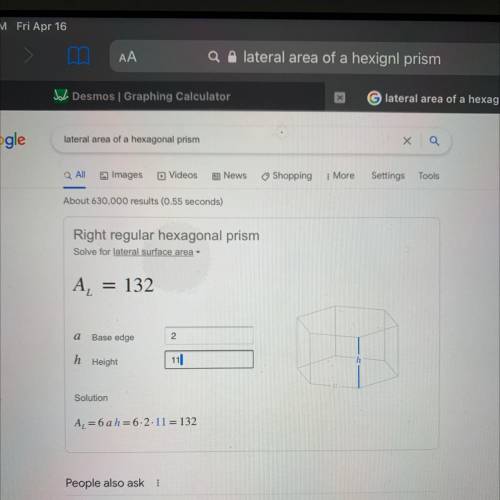 What is the lateral area of this prism?