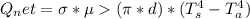 Q_net=\sigma*\mu(\pi *d)*(T_s^4-T_a^4)