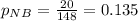p_{NB} = \frac{20}{148} = 0.135